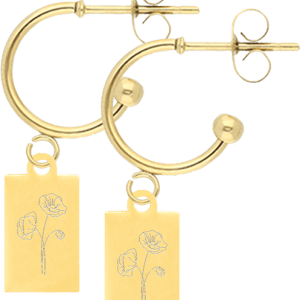 Gouden Oorbellen - Klaproos