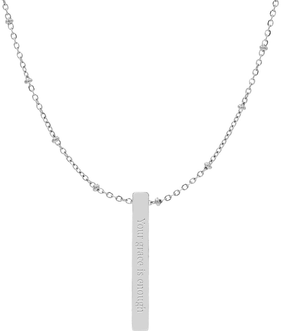 Zilveren ketting - 2 Korinthe 12:9 - Your Grace is Enough