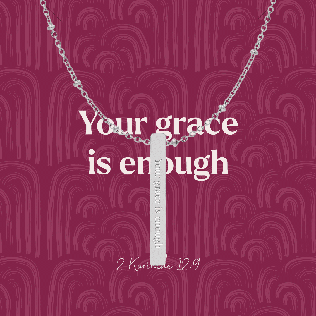 Zilveren ketting - 2 Korinthe 12:9 - Your Grace is Enough - Afbeelding 2