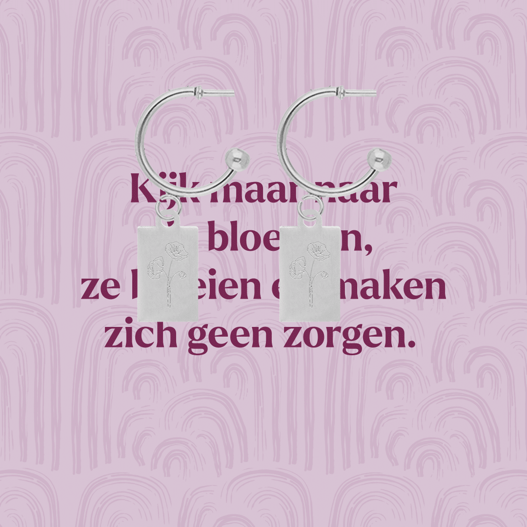 Zilveren Oorbellen - Klaproos - Afbeelding 2