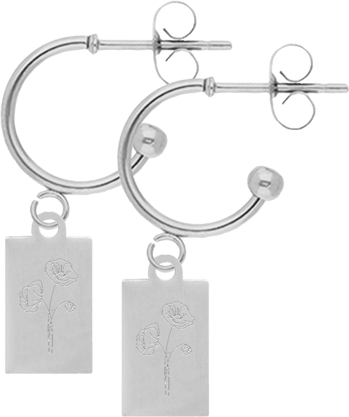 Zilveren Oorbellen - Klaproos